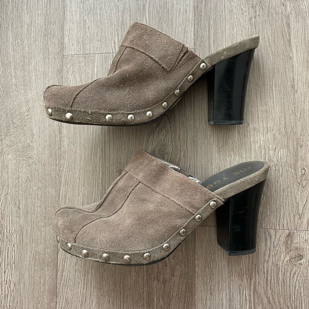 Reformation Vintage Suede Grey Clogs